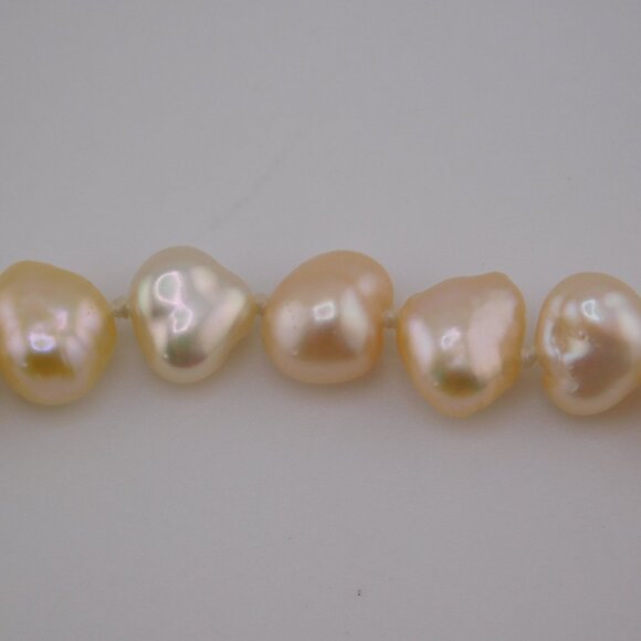 24” Natural Baroque Freshwater Pearl Necklace w/ 925 Sterling Silver Clasp - Picture 9 of 11